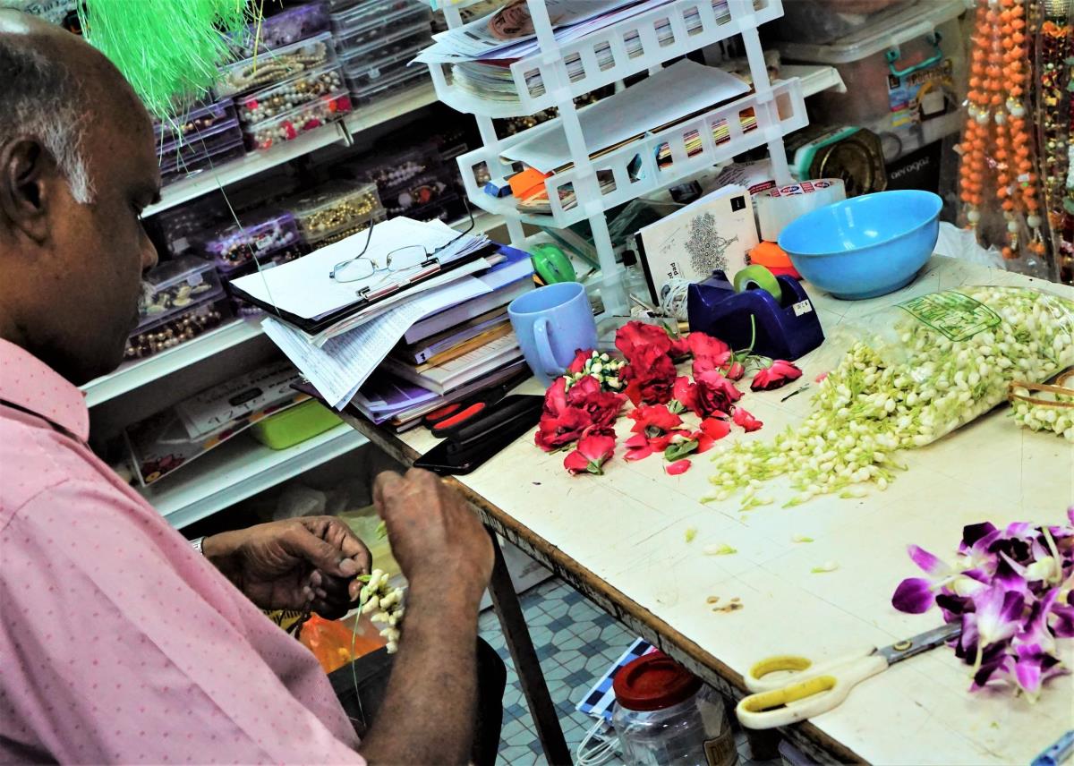Flower garlands are not only used for religious rituals, but also in secular events.